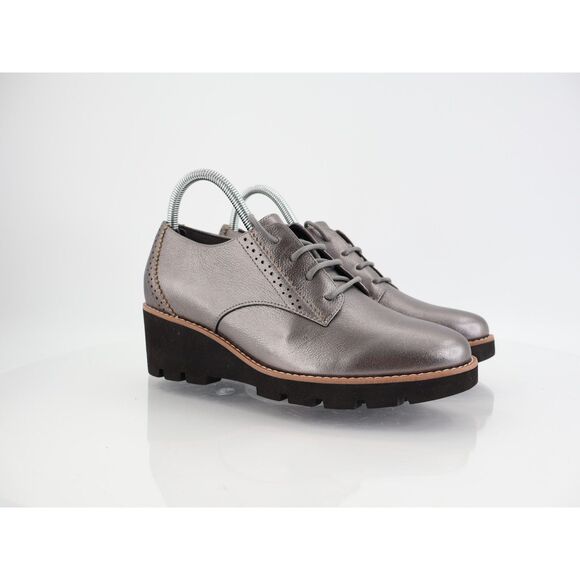 Vionic Shoes - Vionic Anaheim Women's Leather Wedge Oxfords Size 8 Bronze Metallic Leather